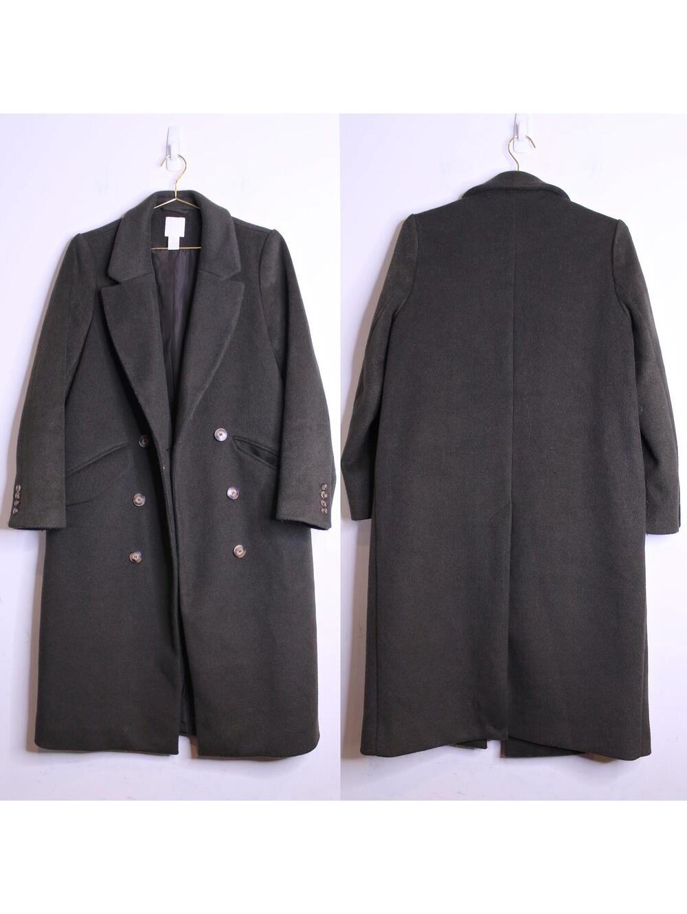 H&M Dark Green Long Pea Coat - 4